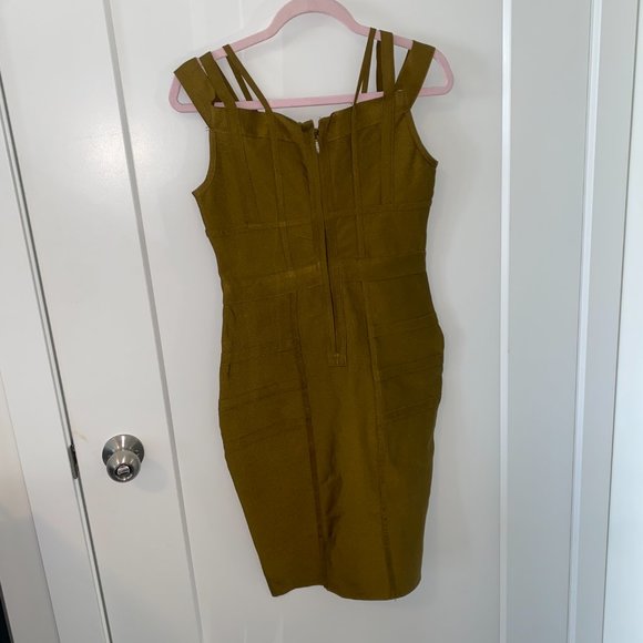 Olive Green Body Con Dress - Picture 4 of 5